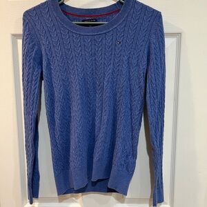 Tommy Hilfiger Knit Blue Sweater Medium Classic Casual C13